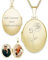 AMOONIC Medaillon Gold oval mit Geburtsblume Rose Geburtsmonat Juni | Foto Amulett Anhänger antik vintage | personalisierte Halskette Damen