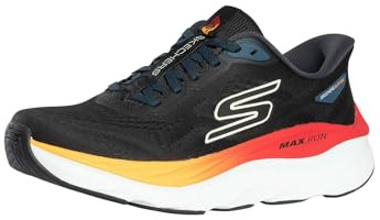 Skechers Men's MAX Run Trainers, Black Multi Textile, 10 UK | Slip-ins Hands Free, Max Cushioning, Air-Cooled Goga Mat, Goodyear Rubber, Machine Washable, Vegan