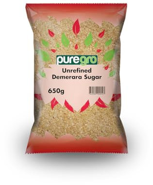 Puregro Demerara Sugar | Premium Golden Cane Sugar | Perfect for Baking & Beverages | For Everyday Use | Crystals For Tea, Coffee & Desserts | Rich, Golden Brown Sugar | Weight 650g | Pack of 1