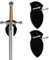 Sword Wall Mount, Acrylic Axe Rack Display Mount for Single or Double Swords, Medieval Katana Wall Mount Holder, Axe Wall Hanging Stand Vertical Display and Decoration (Black 2 set)