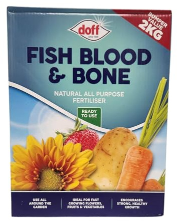 DIVAS SPIRITUAL Fish Blood and Bone Fertiliser 2kg - Natural All Purpose Plant Food Ready to Use Garden Feed for Flowers Fruits and Vegetables