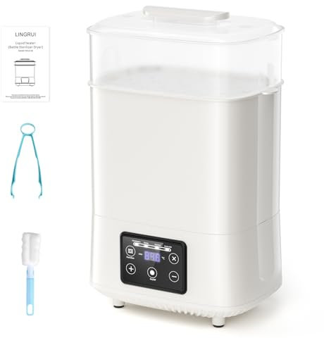 Kidken Baby Bottle Steriliser and Dryer, Large Size Hold 8 Bottles and Pacifiers, 4-in-1 Electric Steam Steriliser for Baby Bottles,Breast Pump Parts,Teething Toys,Milk & Food Warmer