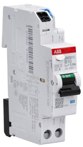 ABB DSX301C B10 A30 FI/LS-Schalter 1 TE 6kA, 1P+N, Typ A, B10, 30mA FlexLine Push-in Technologie 2CSR255165R1105