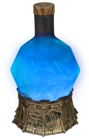 ENHANCE Gaming-Zaubertranklicht mit Wirbelndem Mystischem Gebräu - Zaubertrankflaschen-Licht-Requisite für Tischspiele, Spielzimmer, Dekoration - Leuchtender Wirbelnder Kelch (Blau Elixier)