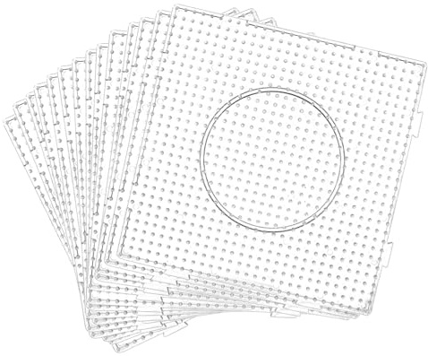 MUXHEL 14 perline da stirare, piastre da 5 mm, piastra quadrata, 15 x 15 cm, perline da stirare, piastre trasparenti, per modelli puzzle