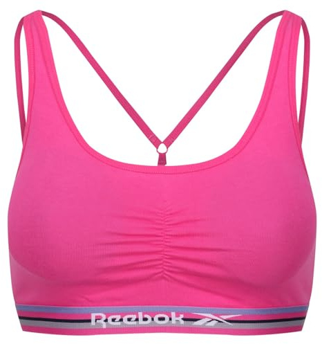 Reebok Womens Jackie Bra Top Cotton Jersey Bralet Laser Pink S