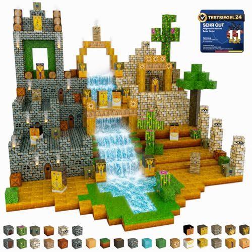 Magnetische Bausteine Ägypten 80 Teile, Magnetbausteine Kinder ab 3 Jahren | Magnetic Building Blocks Egypt · Magnetsteine · Geschenk Junge Mädchen 3-10 Jahre · 0,8mm doppelt so dick