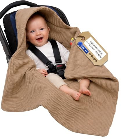Solvera_Ltd Einschlagdecke Babyschale Kinderwagen Baumwolle Kaffe