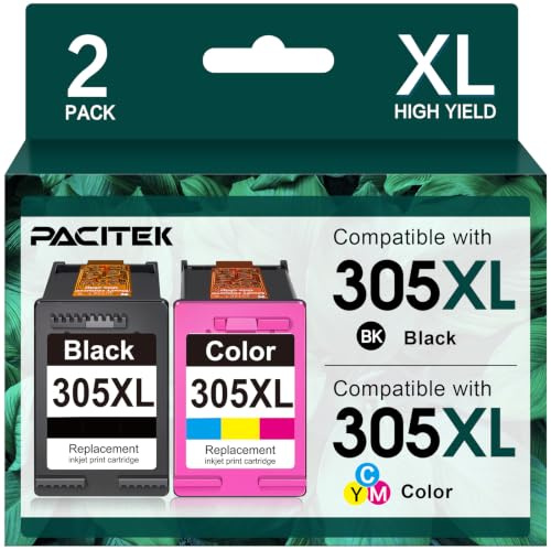 305 XL Patronen Ersatz für HP 305 Druckerpatronen XL Schwarz und farbig für HP DeskJet 2820E 4220E 2700 2720E 4120E 2720 2800E 4100 2710 Envy 6020E 6000 6032E 6420E 6010 6020 6400 6032 (2-Pack)