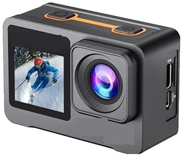 AMRTTWY Action Camera, 6K Action Camera Touch Dual Screen 170° 30M Waterproof 5X Zoom Sport Camera With Remote,for Cycling,Motorcycle