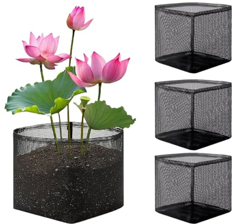 Genérico Macetas para Estanque, Bolsas de plantación Transpirable, 4 cestas flotantes para Plantas acuáticas, Cesta para Plantas de Estanque, para balcón, jardín acuático, macetas hidropónicas