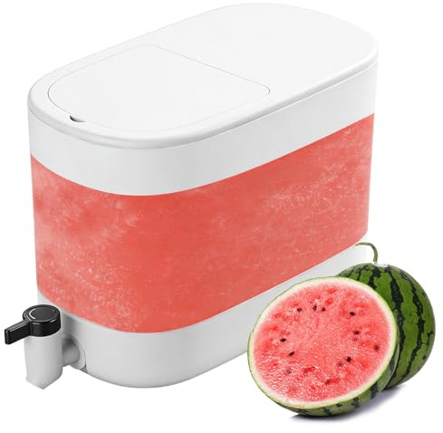 Distributeur d'eau pour Réfrigérateur avec Robinets,4L Distributeur Boisson avec Couvercle,Fontaine à Boisson,Grand Seau À Eau Glacée pour Les Fêtes,Les Voyages,Les Pique-Niques (Blanc)