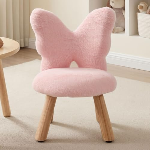 chairus Poltroncina per Bambini con Schienale a Forma di Farfalla, Rosa
