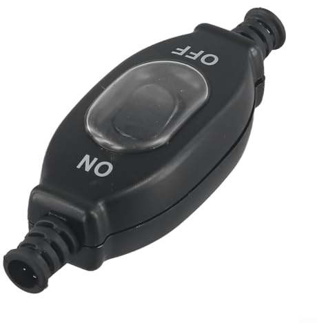 Yelvera 204 Interruptor en línea IP65 Interruptor doble plateado, interruptor de cable de doble corte de contacto 250 V para lámparas, aparatos eléctricos, transformador
