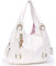 Catwalk Collection Handbags - Damen Leder Schultertasche - Handtasche Groß - Hobo Bag mit Viele Fächer - Alex - Weiß