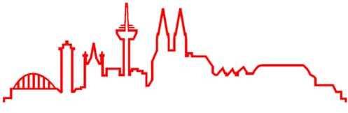 skyline4u Skyline Silhouette Köln Aufkleber für Auto oder Wohnmobil in 8 Größen und 25 Farben (15x4,4cm hellrot)