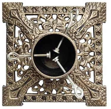Holly International Cast Iron Christmas Tree Stand 12 Inch Victorian Gold for 7ft [2.1m] Real Fresh Cut Xmas Trees