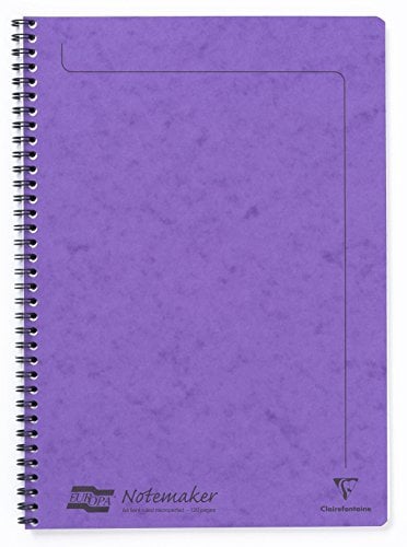 Clairefontaine 4864Z Notemakers Spiral Notebook Europa Lilac - A4 21x29,7 cm - 120 Detachable Ruled Pages - White Paper 90 g - Glossy Card Cover