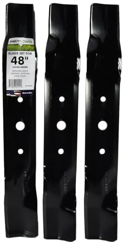 Maxpower 561807 Rasenmäherblätter, ersetzt OEM-Nr. GX20250, GY20568, 50-2141, schwarz