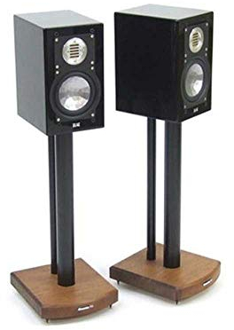 MOSECO 5 Black and Dark Bamboo Speaker Stands