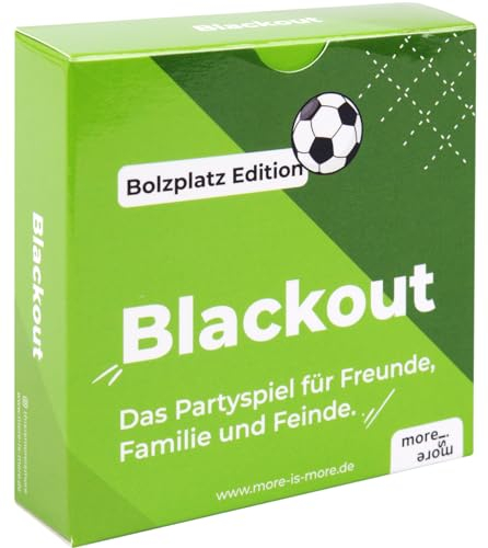 more is more Blackout - Bolzplatz Edition | - das Partyspiel für Freunde, Familie und Feinde - Perfekt für jeden Spieleabend mit Freunden - Kartenspiel für WG Party, für Silvester oder als Geschenk