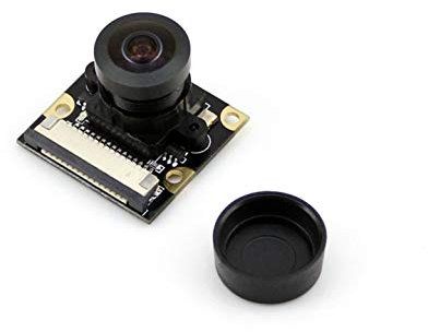 Waveshare Camera Module Kit Wider Field View Fisheye Lens 5 MP OV5647 Sensor 1080P Supports Night Vision Adjustable Focal Length for All Version of Raspberry pi
