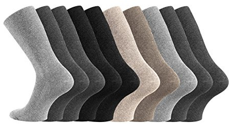 TippTexx 24 10 Paar unisex Gesundheitssocken ohne Gummidruck, Diabetiker geeignet und Anti-Loch-Versprechen