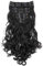 CAISHA XXL 8 Teiliges Set 45cm Langhaarige CLIP IN EXTENSIONS Synthetik Haarverlängerung Haarteil Voluminös Gelockt Natur Schwarz CES26-1