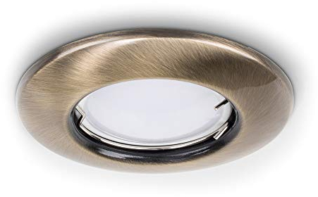 MiniSun | Modern Antique Brass Recessed GU10 Ceiling Downlight Fittings | Ceiling Spots, Home Décor & Improvement Essential | Pack of 6