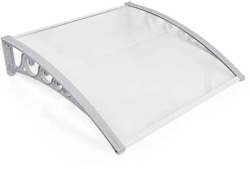 POPSPARKk Türvordach Haustürvordach Pultvordach Überdachung Vordach Sonnenschutz Regenschutz 7 Größe (60x100) Weiß