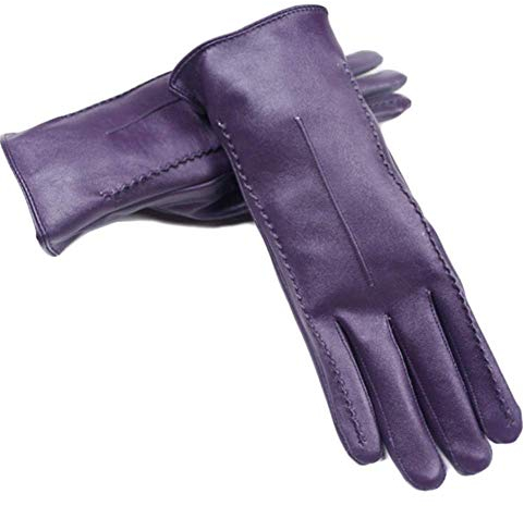 Beiersi Touchscreen Handschuhe Damen Lederhandschuhe Winterhandschuhe Warm Kaschmir Futter PU Handschuhe Outdoor (Lila)