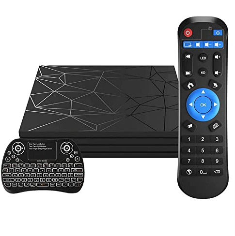Android TV Box, T95 MAX Android 10.0 TV Box 4GB RAM/32GB ROM H616 Quad-Core Soporte 2.4Ghz WiFi 6K Smart TV Box con Mini Teclado Inalámbrico