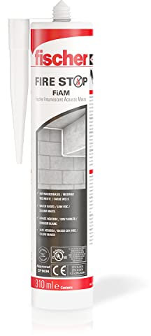 Fischer Sigillante Acrilico Intumescente FireStop FiAM 310 Bianco, Protezione al Fuoco, Elastico per Calcestruzzo, Legno, Cartongesso, Muratura, Uso Interno, 53011