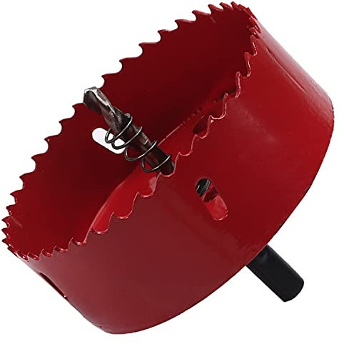 Utoolmart Scie cloche bimétallique 100 mm Lame de scie cloche en acier haute vitesse M42 Profondeur de coupe de 25 mm avec poignée triangulaire pour panneau de fibres de bois en plastique