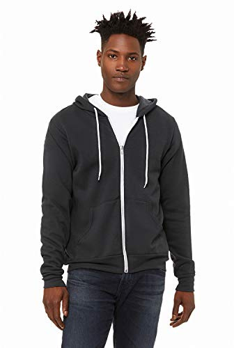 Mens Poly-Cotton Fleece Full-Zip Hoodie (BC3739) -DTG Dark G -M