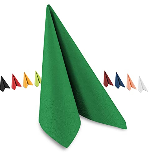 Tafel-Servietten, 3-lagig, 33 x 33 cm, Inhalt 250 St., in unterschiedliche Farben, jeweils abgestimmt auf Einrichtung & Dekoration, für Gastronomie & Zuhause, grün