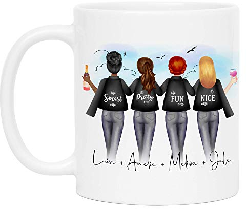 Kiddle-Design 4 Amies Tasse Personnalisée Quatre Meilleures Amies Nom Cadeau Amie Tasse à café