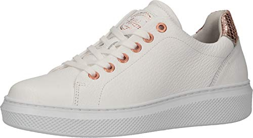 BULLBOXER Damen Low-Top Sneaker, Frauen Halbschuhe,freizeitschuhe,weiblich,lady,ladies,women's,woman,schnürschuhe,schnürer,Weiß (White),40 EU / 7 UK