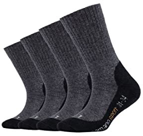 Camano Kinder Sportsocken Kinder verstärkte Sohle weich Baumwolle Anti Feuchtigkeit PRO TEX pro tex 4er Pack 39/42 anthracite - black