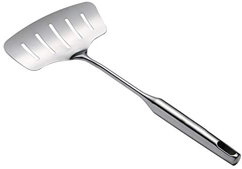 Fish Spatula Large Wide Fish Spatula Fish Spatula with Vacuum Handle Stainless Steel Slotted Fish Shovel Non-Stick Slotted Spatula for Cooking Fish/Meat/Frying Easier for Flipping,Frying Grilling 1PCS