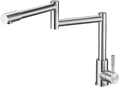 BBGS Topffüller Wasserhahn, An der Wand Montiert Rostfreier Stahl Küchentopffüller, Doppeltes Dehnbares Gelenk Klappbare Schwenkarm-Armaturen