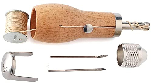 Tiardey Kit di Riparazione in Pelle,Kit di cucitrici per Punto di bloccaggio Speedy Tool,Tela per Riparazione Scarpe Vela Pesante,Macchina per la Riparazione della Pelle a Mano
