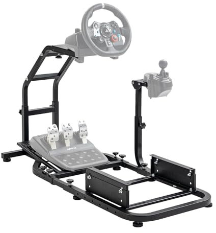 Anman Racing Simulator Frame Height Adjustable Driving Sim Frame Compatible with Logitech G25, G27, G29, G920 Gaming Cockpit G25/G27/G29/G920 Not Include Wheel Handbrake Shifter and Pedals