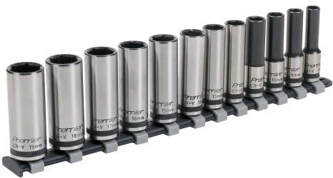Sealey AK2744B 12pc 3/8Sq Drive Deep Lock-On™ Socket Set - Black Series
