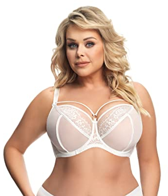 Selente My Secret K496 Reggiseno Donna a Coppa Morbida Curvy/Taglie Forti Coppe D-K con Salva bucato Incluso, Crema, IT 6F (EU 95F)