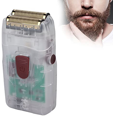 Men's Electric Shaver Double Head Reciprocating Electric Razor USB Charging Waterproof Transparent Shell Razor