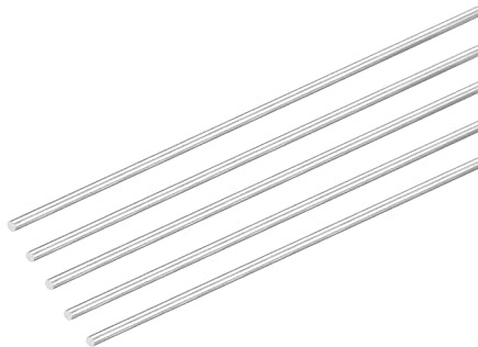 sourcing map 5 Stück 304 Metallstangen Garten, 2mm x 450mm Metallstäbe für DIY Handwerk, Motorrad, Deko, Garten