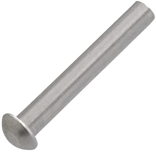 AERZETIX - C62024 - Satz von 20 Aluminiumnieten Ø3x20 mm mit halbrundem gewölbtem kopf - voll-/schlagniete - DIN 660 - silberfarben - nicht abnehmbare verbindung lederblech nietmaschine
