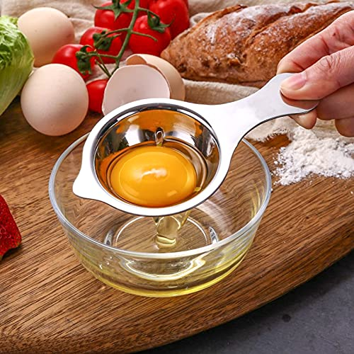 Egg Separator,Egg Extractor,Egg Yolk Separator, Egg Yolk White Filter,Stainless Steel Egg Yolk White Filter,Egg Strainer Spoon Filter,Egg Sieve,Kitchen Gadget Cooking/Baker Tool