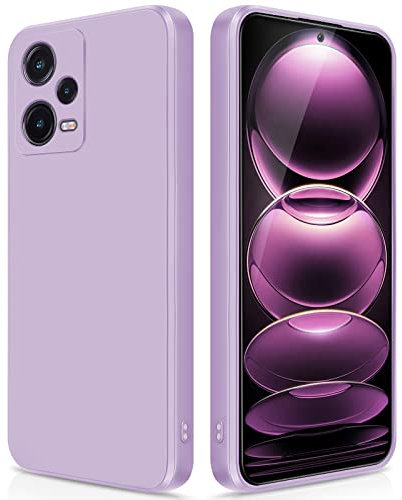 GiiYoon Funda para Xiaomi Redmi Note 12 Pro 5G, Case de Silicona Suave de TPU Funda Protector de Goma Fexible Prueba Liviano y a Delgado de Golpes Antirrayas para Teléfono (Violeta)